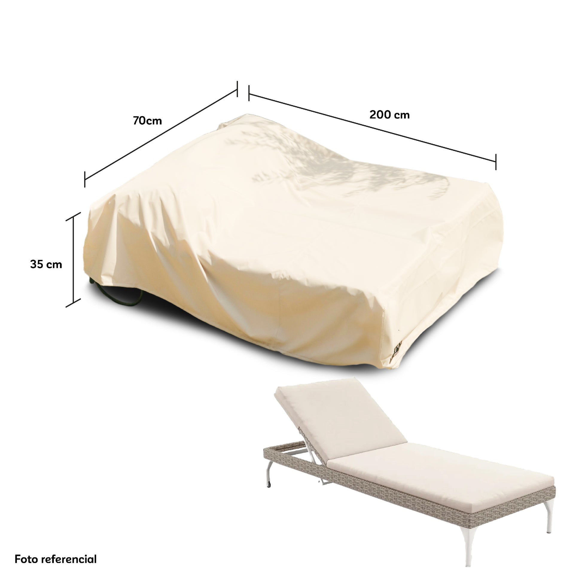 Funda para Reposera Impermeable - Protección Muebles Terraza y Jardín - WAGEN COVERS